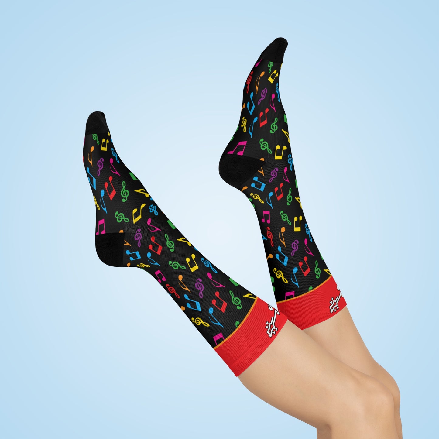 "Ellen" Logo Music Notes Socks