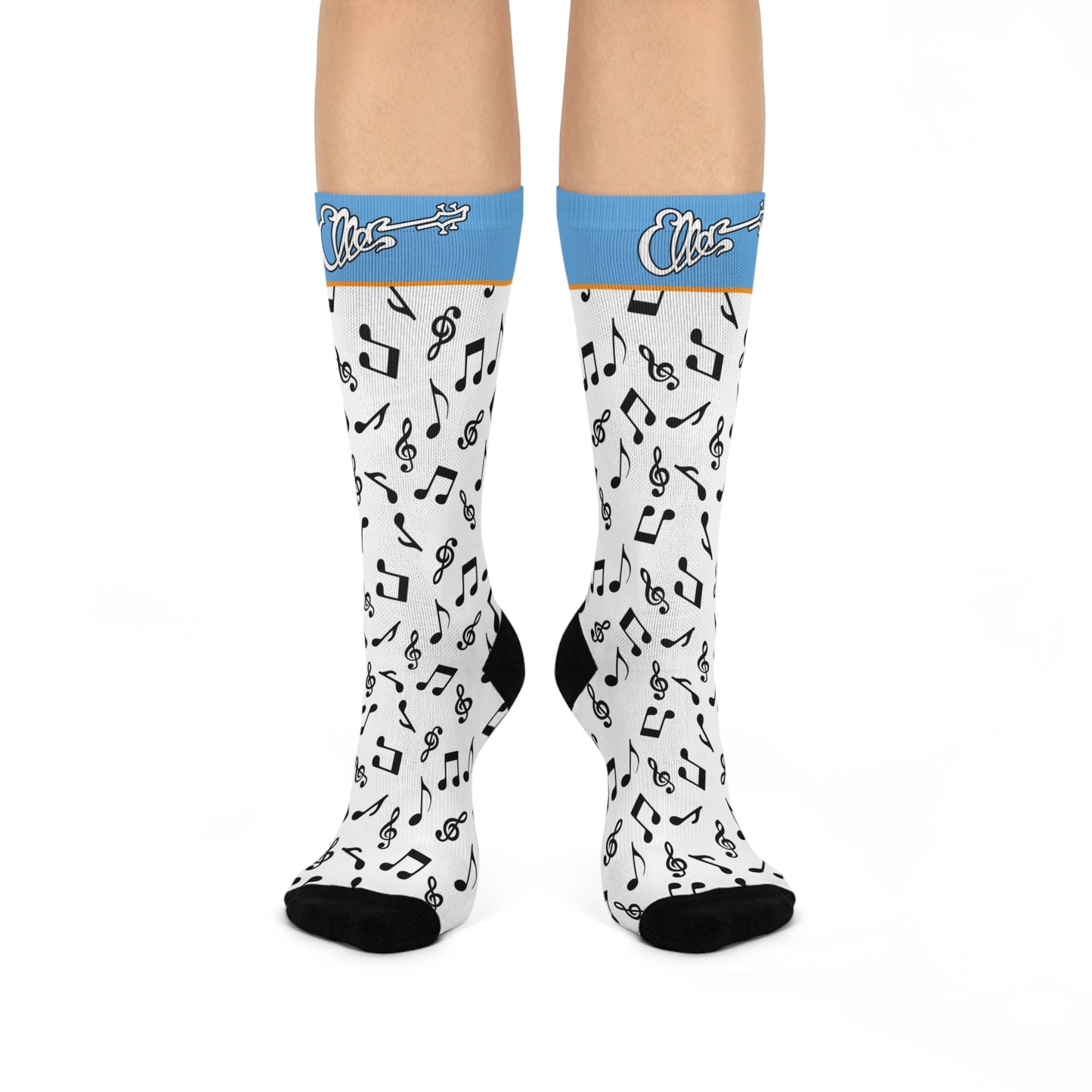 "Ellen" Logo Music Notes Socks