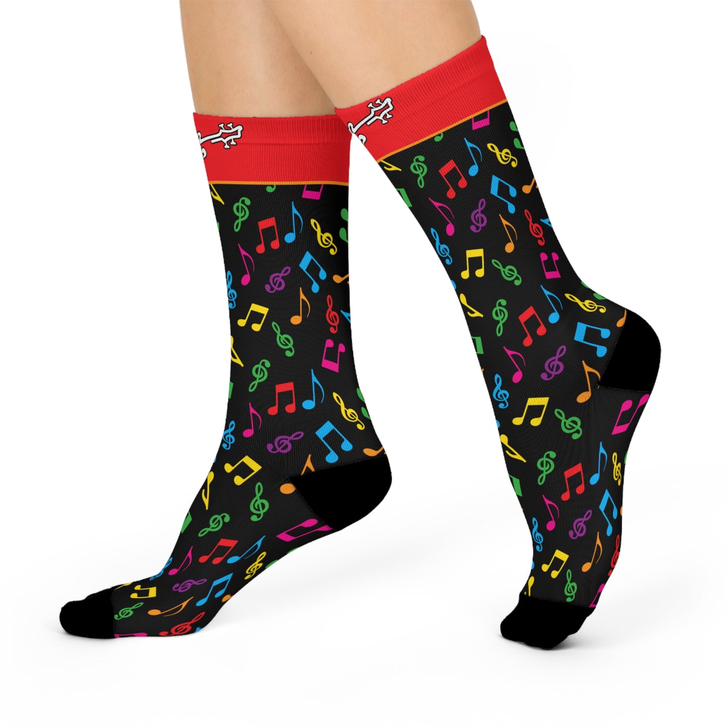 "Ellen" Logo Music Notes Socks