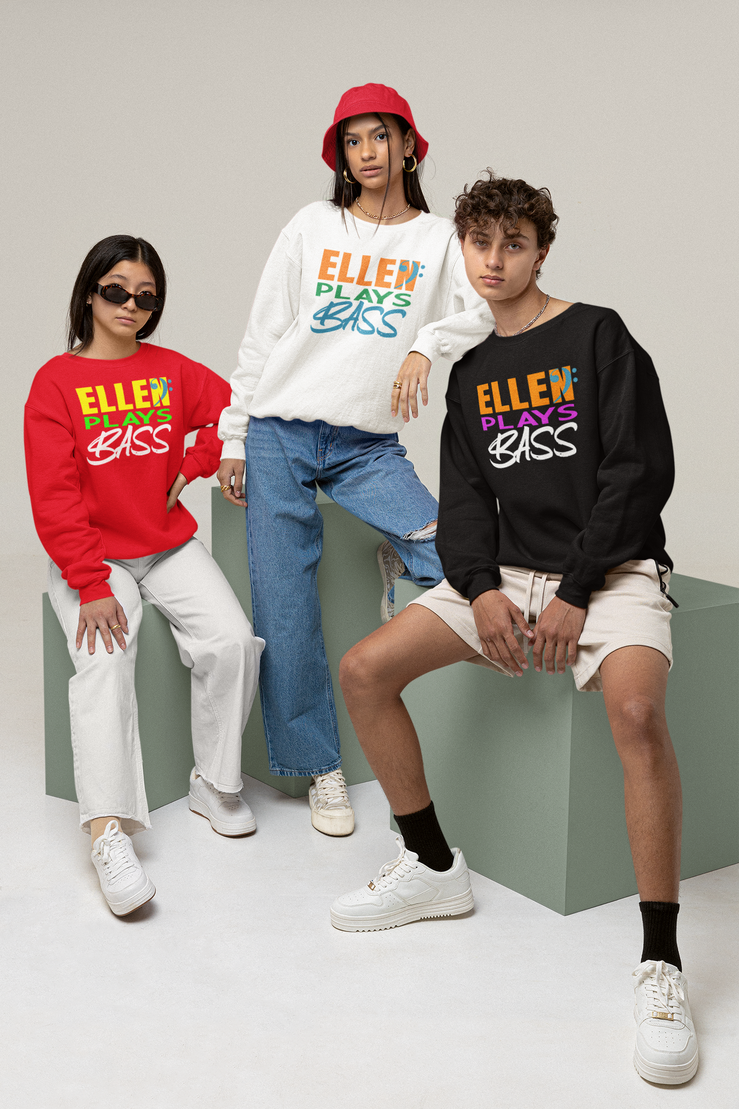 "EllenPlaysBass" Crewneck Sweatshirt